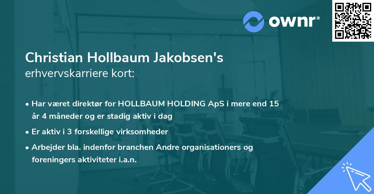 Christian Hollbaum Jakobsen's erhvervskarriere kort