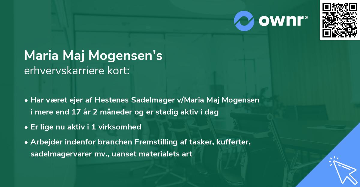 Maria Maj Mogensen's erhvervskarriere kort