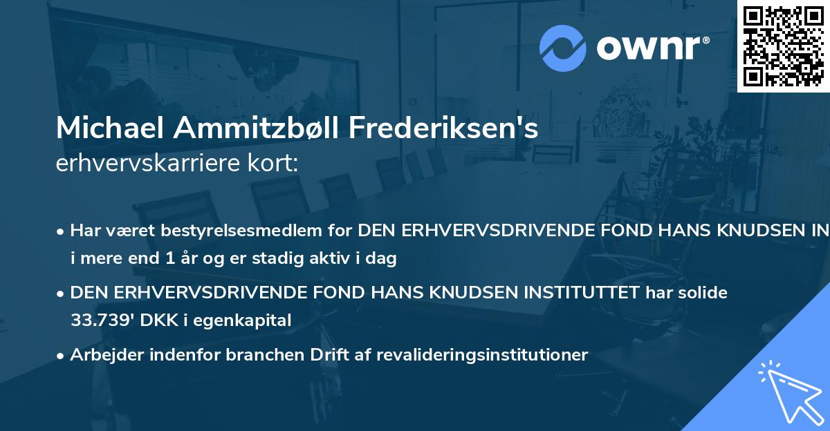 Michael Ammitzbøll Frederiksen's erhvervskarriere kort