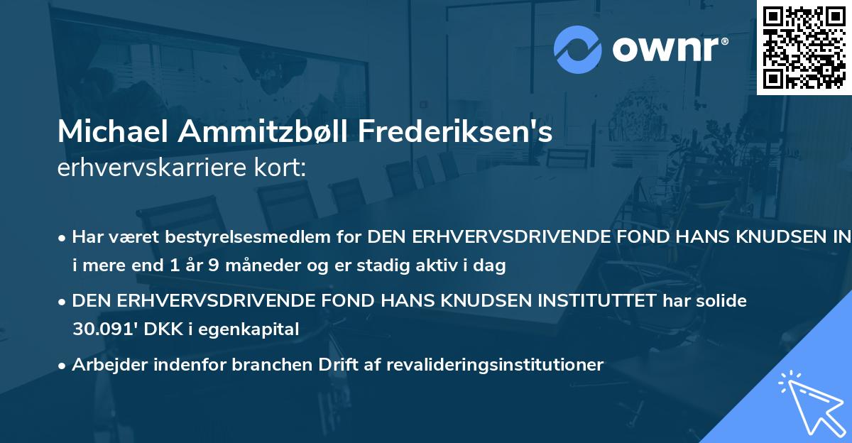 Michael Ammitzbøll Frederiksen's erhvervskarriere kort