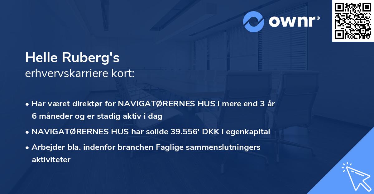 Helle Ruberg's erhvervskarriere kort