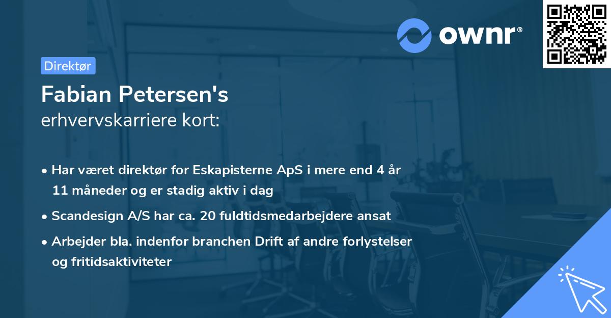 Fabian Petersen's erhvervskarriere kort