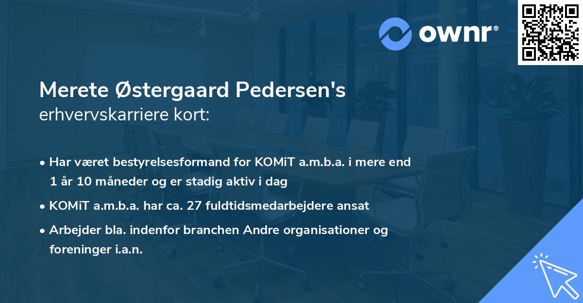 Merete Østergaard Pedersen's erhvervskarriere kort