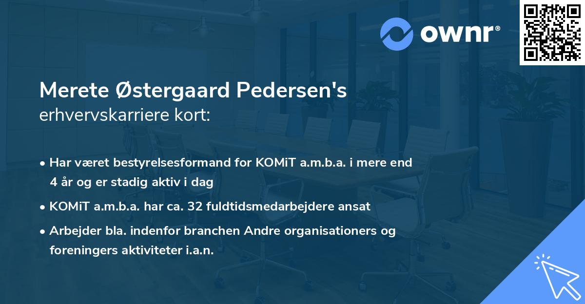 Merete Østergaard Pedersen's erhvervskarriere kort