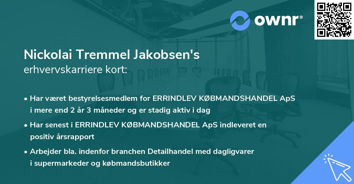Nickolai Tremmel Jakobsen's erhvervskarriere kort