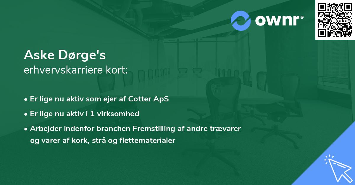 Aske Dørge's erhvervskarriere kort