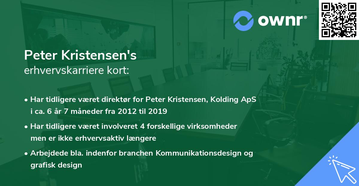 Peter Kristensen's erhvervskarriere kort
