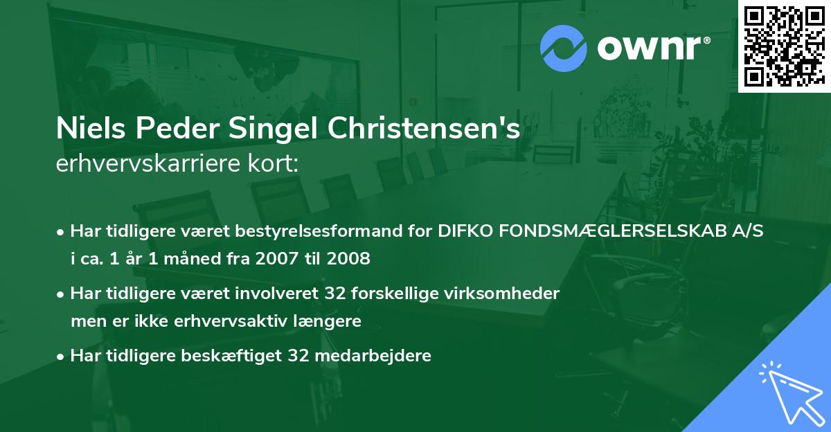 Niels Peder Singel Christensen's erhvervskarriere kort