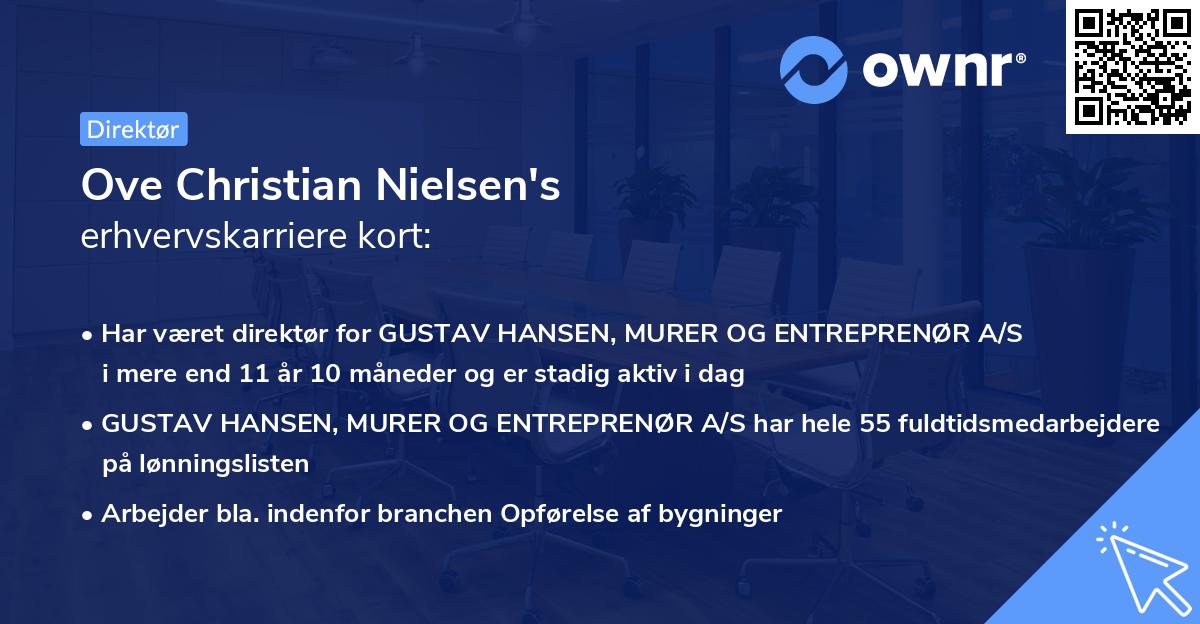 Ove Christian Nielsen's erhvervskarriere kort