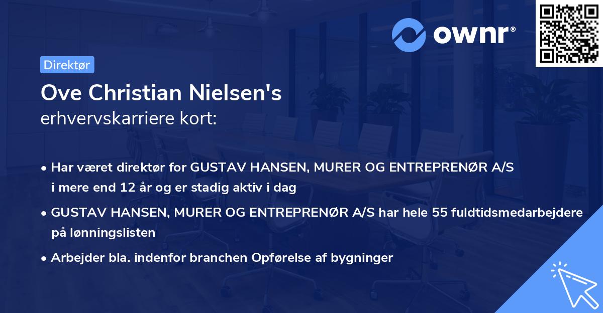 Ove Christian Nielsen's erhvervskarriere kort