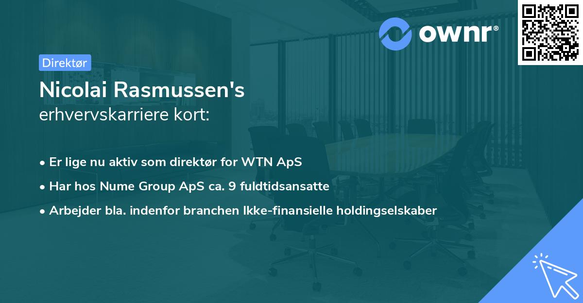 Nicolai Rasmussen's erhvervskarriere kort