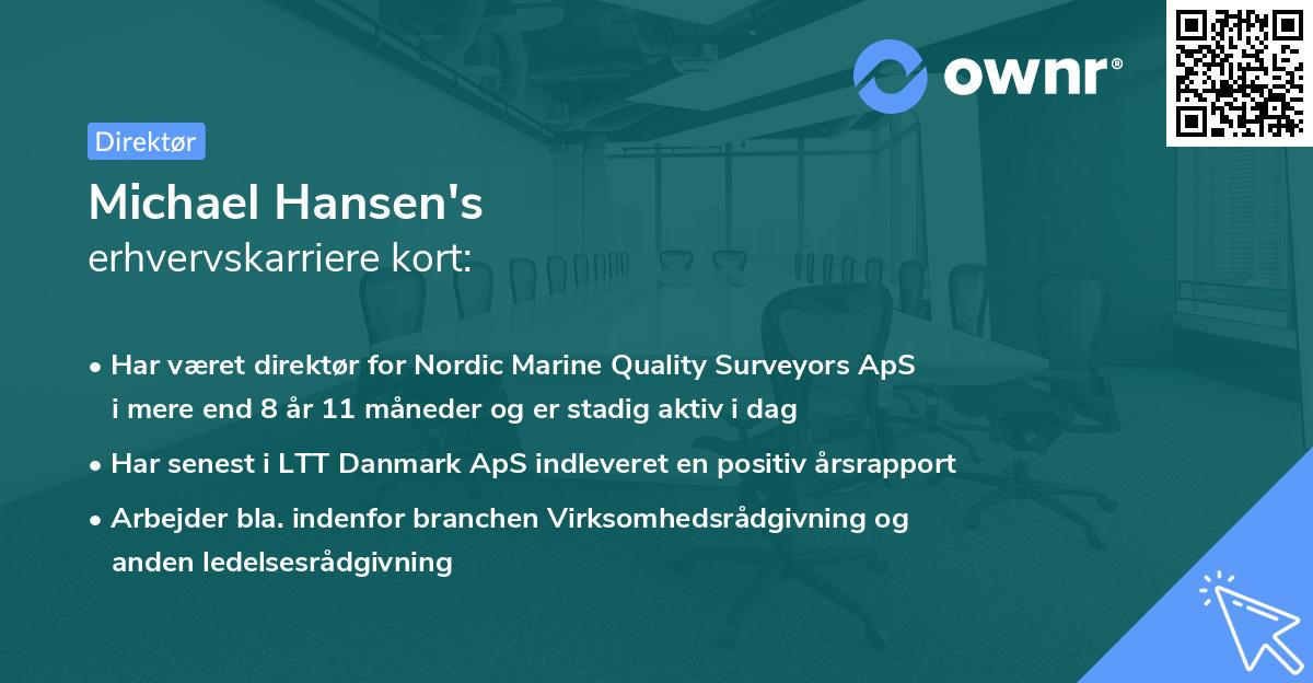 Michael Hansen's erhvervskarriere kort