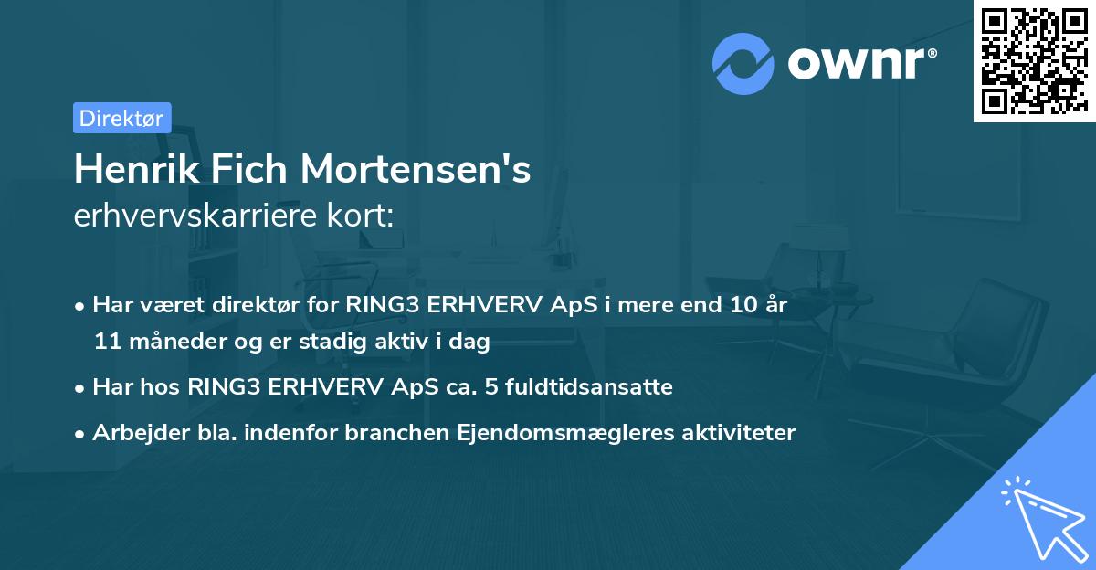 Henrik Fich Mortensen's erhvervskarriere kort