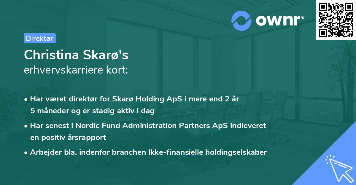 Christina Skarø's erhvervskarriere kort