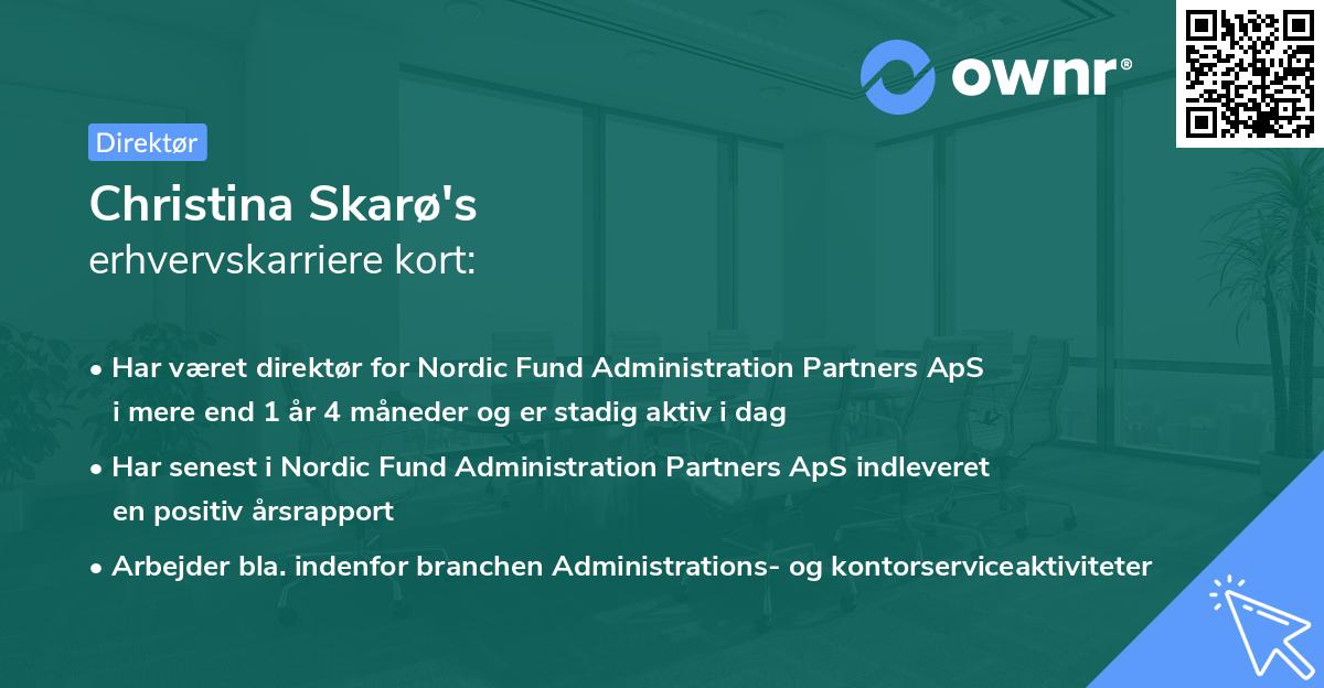 Christina Skarø's erhvervskarriere kort