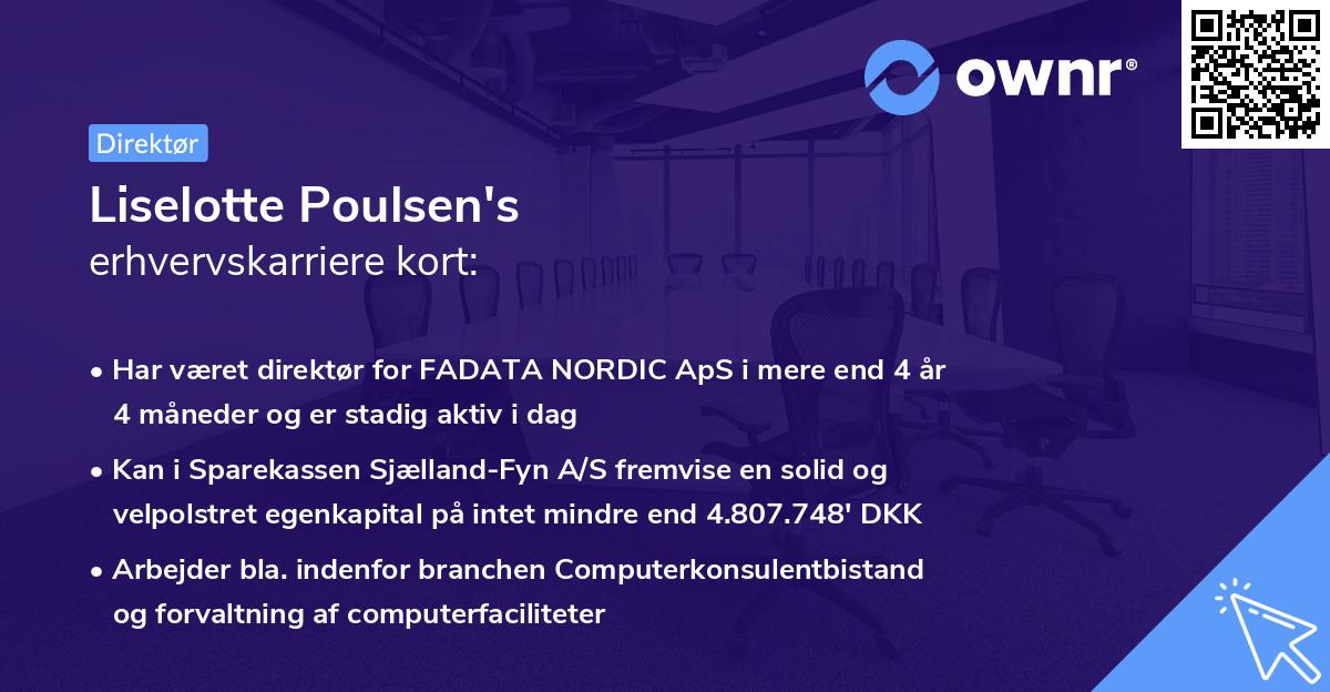 Liselotte Poulsen's erhvervskarriere kort
