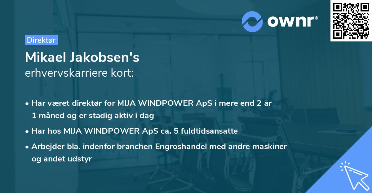 Mikael Jakobsen's erhvervskarriere kort
