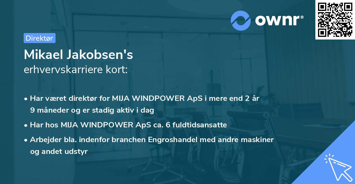 Mikael Jakobsen's erhvervskarriere kort