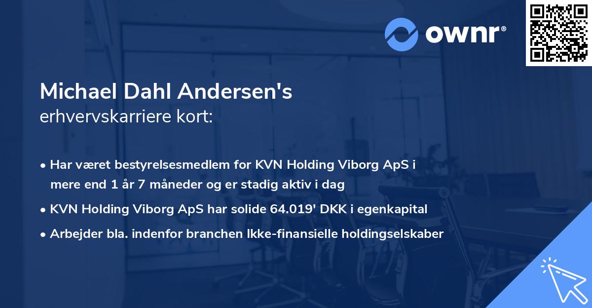 Michael Dahl Andersen's erhvervskarriere kort