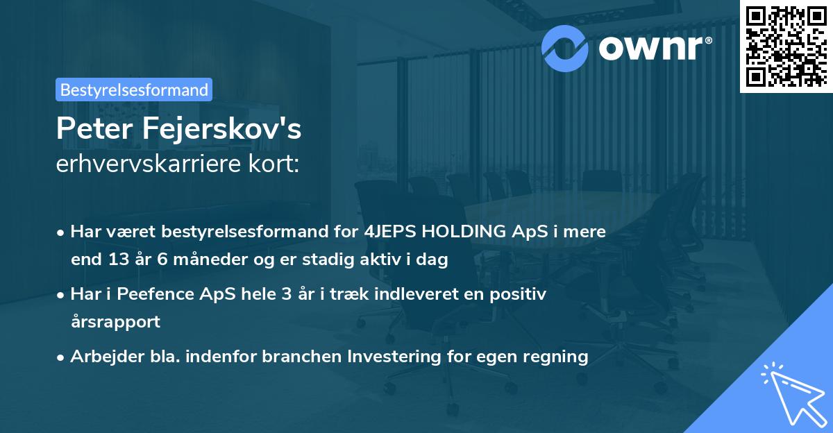 Peter Fejerskov's erhvervskarriere kort