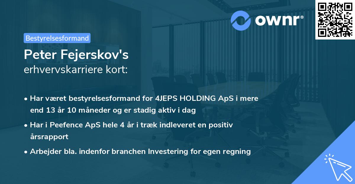 Peter Fejerskov's erhvervskarriere kort