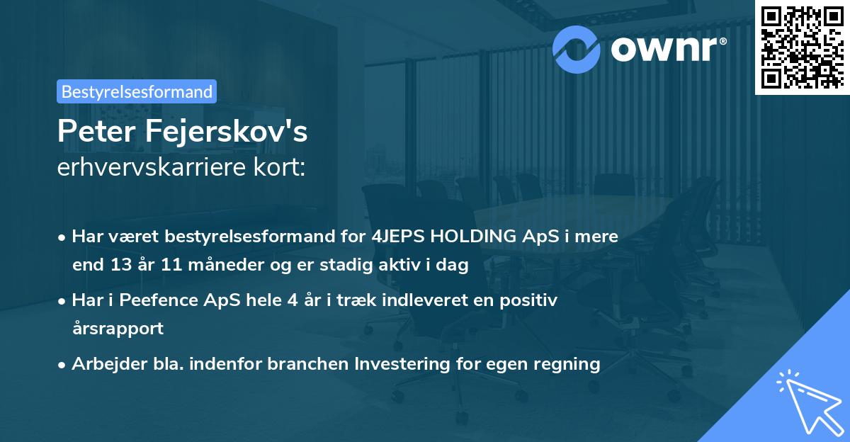 Peter Fejerskov's erhvervskarriere kort