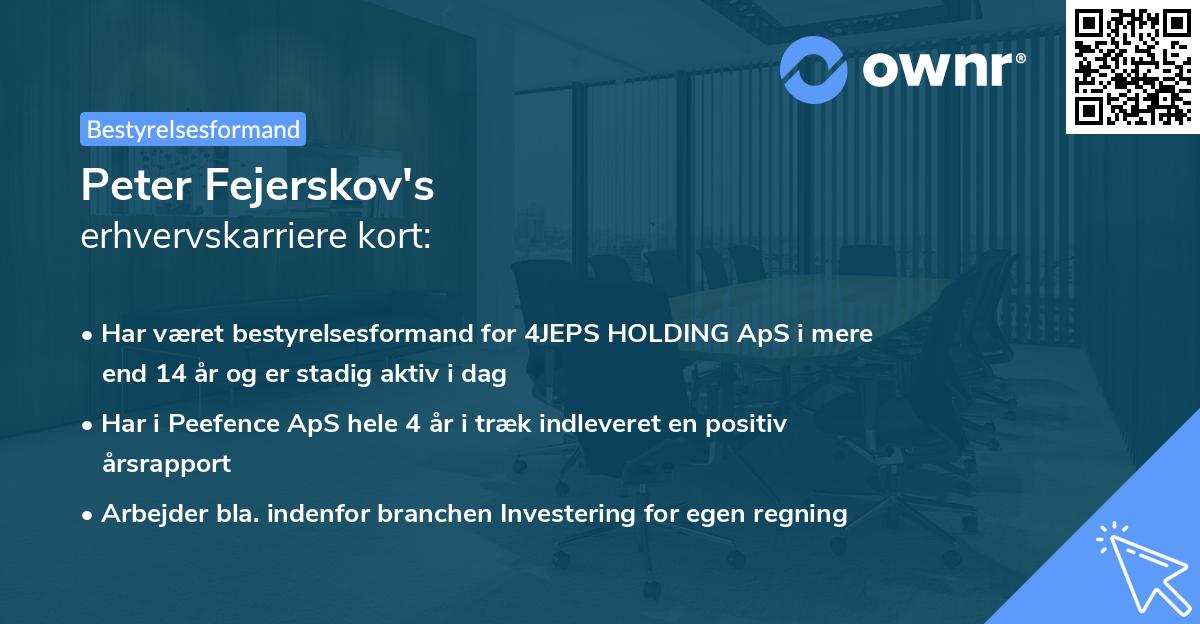 Peter Fejerskov's erhvervskarriere kort