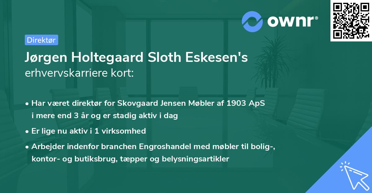 Jørgen Holtegaard Sloth Eskesen's erhvervskarriere kort