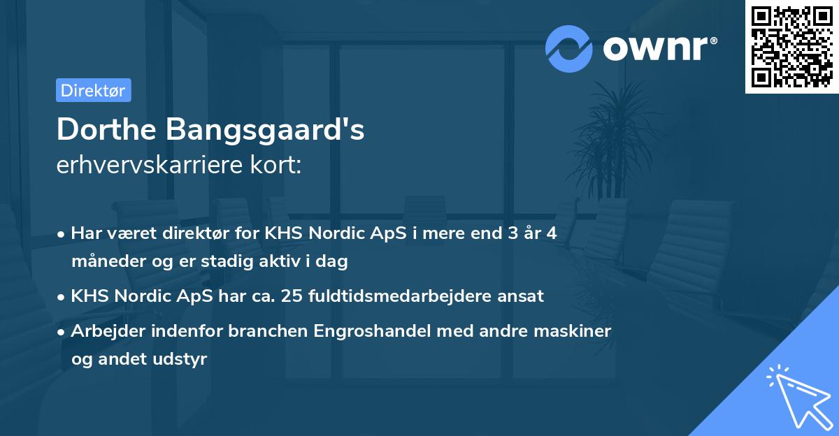 Dorthe Bangsgaard's erhvervskarriere kort