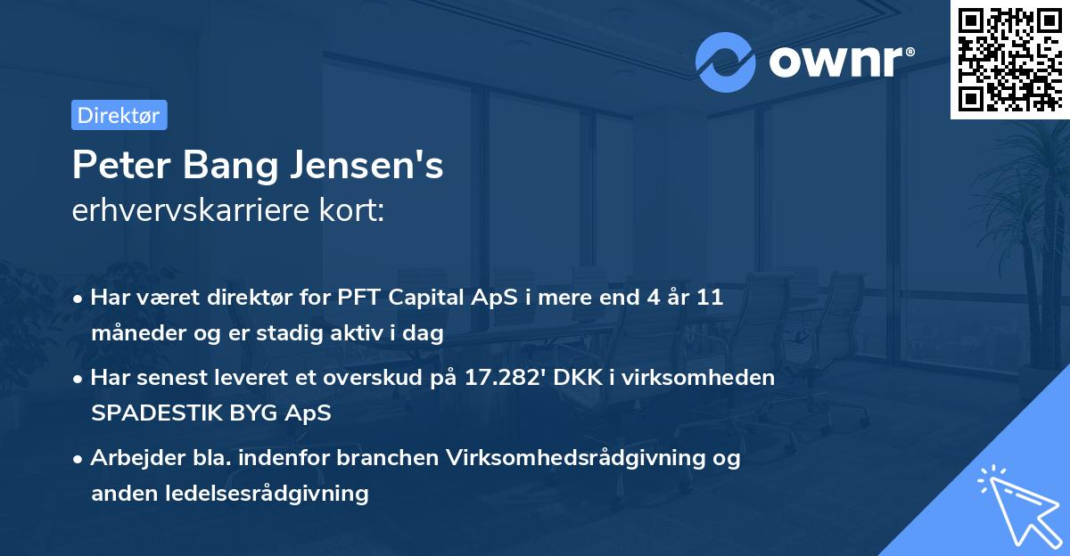 Peter Bang Jensen's erhvervskarriere kort