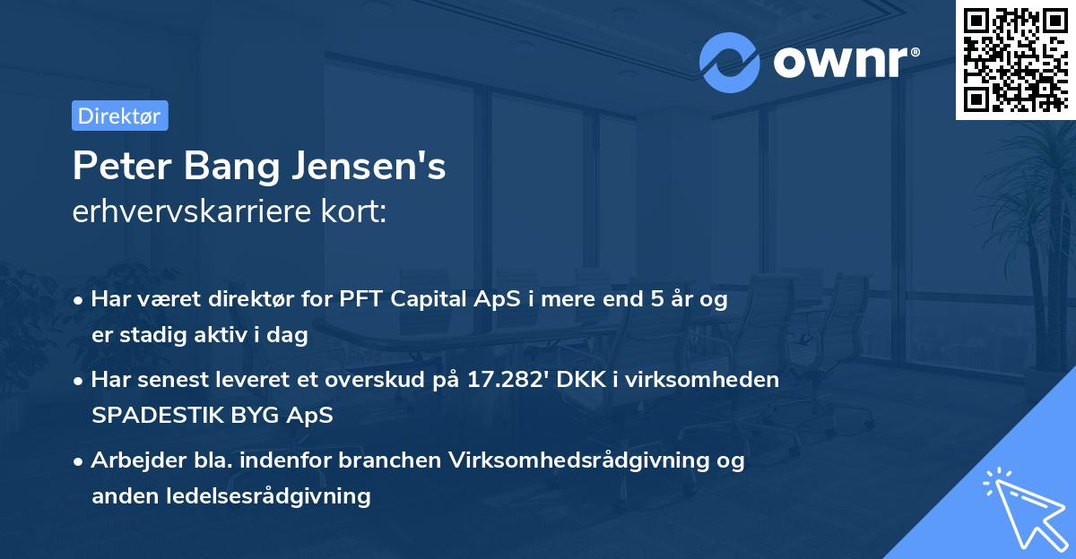 Peter Bang Jensen's erhvervskarriere kort