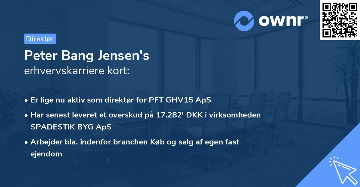 Peter Bang Jensen's erhvervskarriere kort