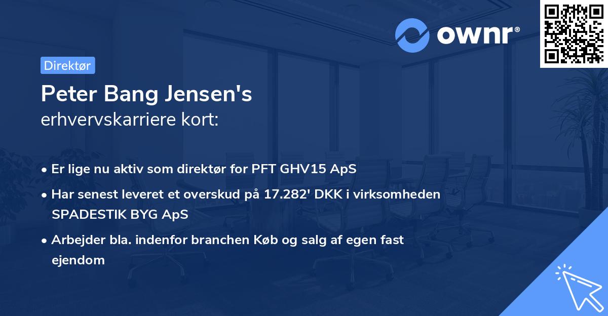 Peter Bang Jensen's erhvervskarriere kort