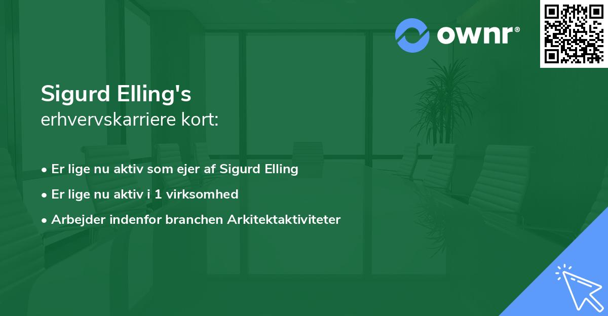 Sigurd Elling's erhvervskarriere kort