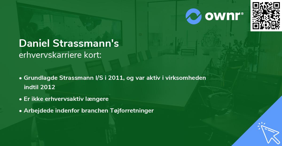 Daniel Strassmann's erhvervskarriere kort