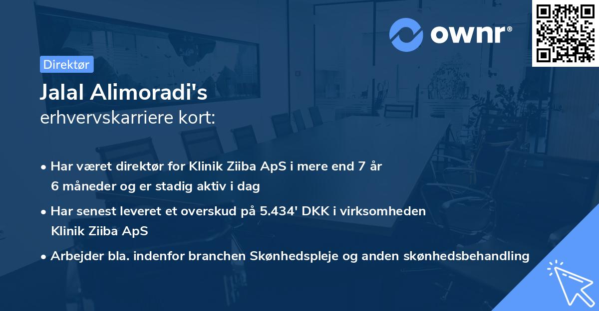 Jalal Alimoradi's erhvervskarriere kort