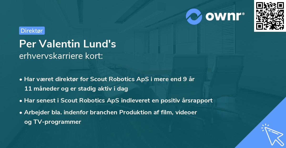 Per Valentin Lund's erhvervskarriere kort