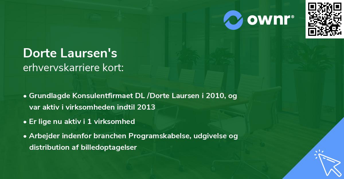 Dorte Laursen's erhvervskarriere kort