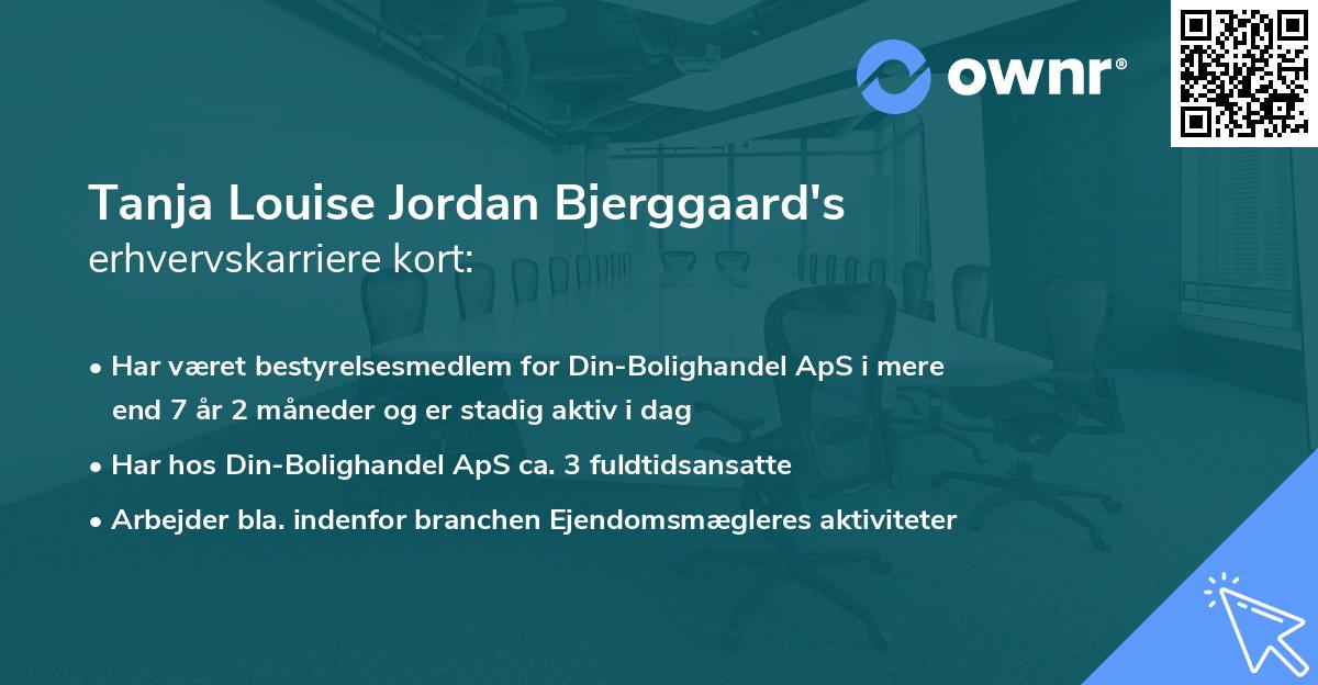 Tanja Louise Jordan Bjerggaard's erhvervskarriere kort