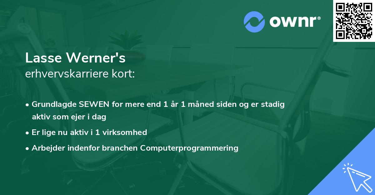 Lasse Werner's erhvervskarriere kort