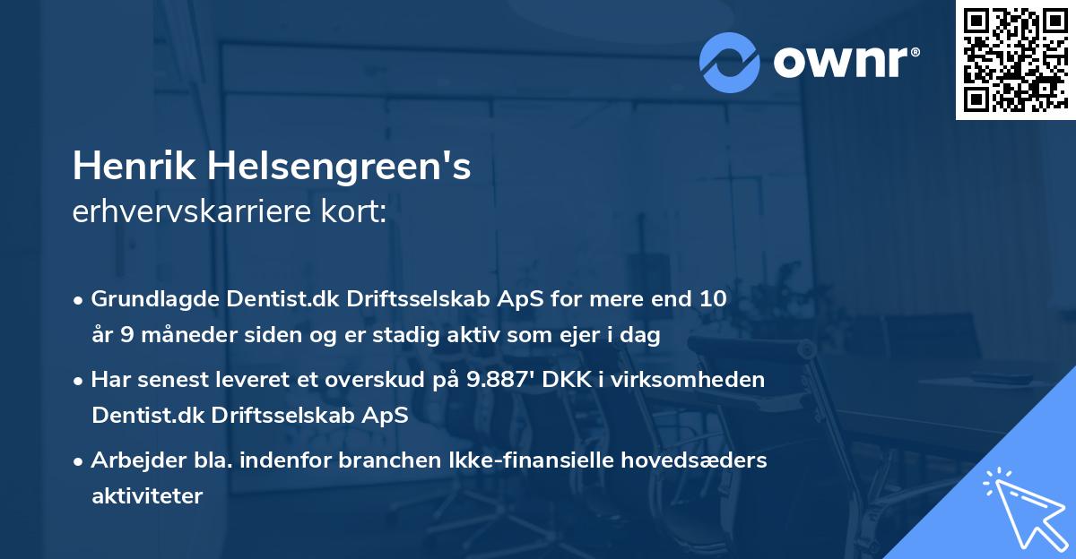 Henrik Helsengreen's erhvervskarriere kort