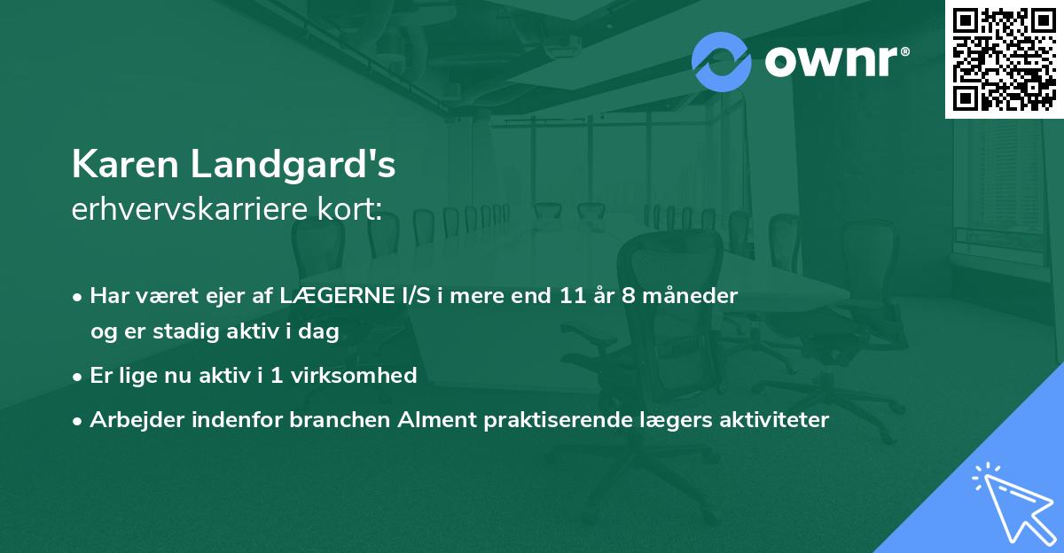 Karen Landgard's erhvervskarriere kort