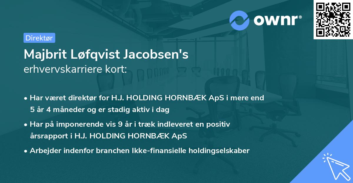 Majbrit Løfqvist Jacobsen's erhvervskarriere kort