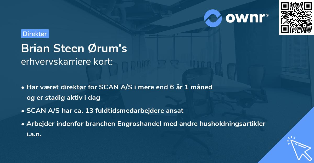 Brian Steen Ørum's erhvervskarriere kort