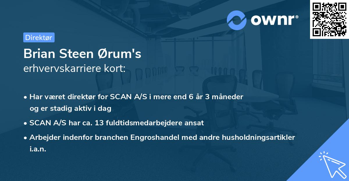 Brian Steen Ørum's erhvervskarriere kort