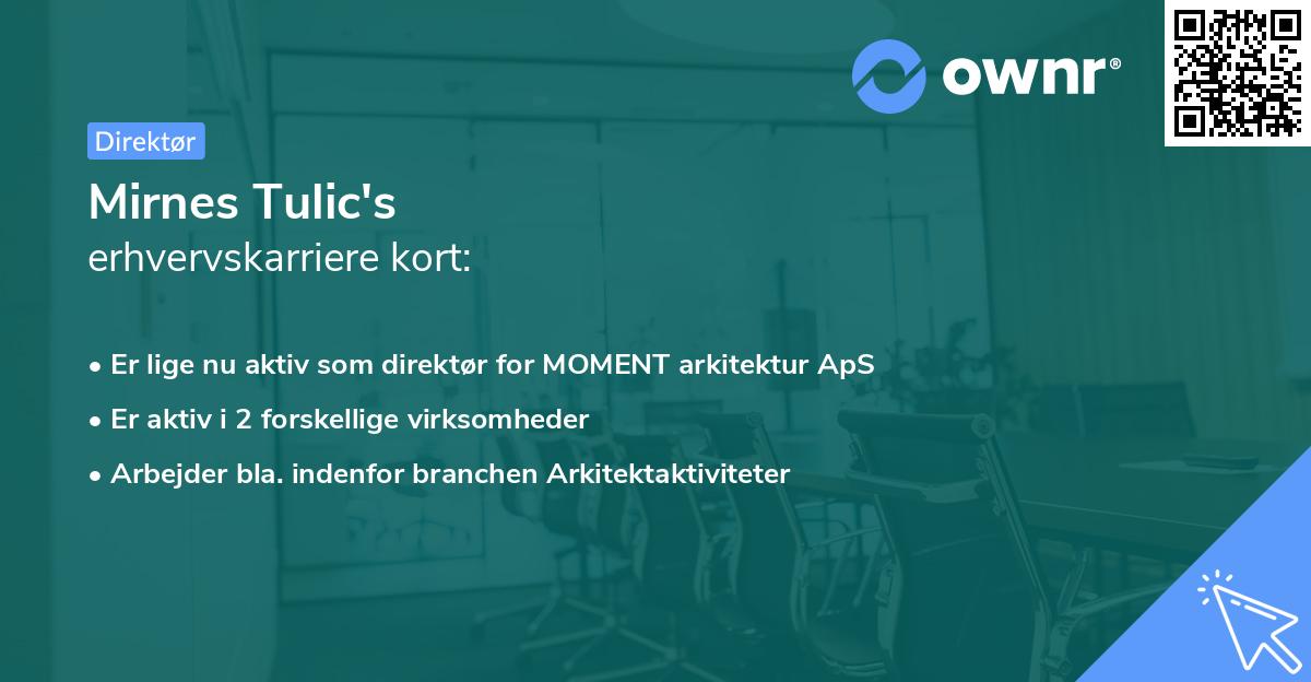 Mirnes Tulic's erhvervskarriere kort