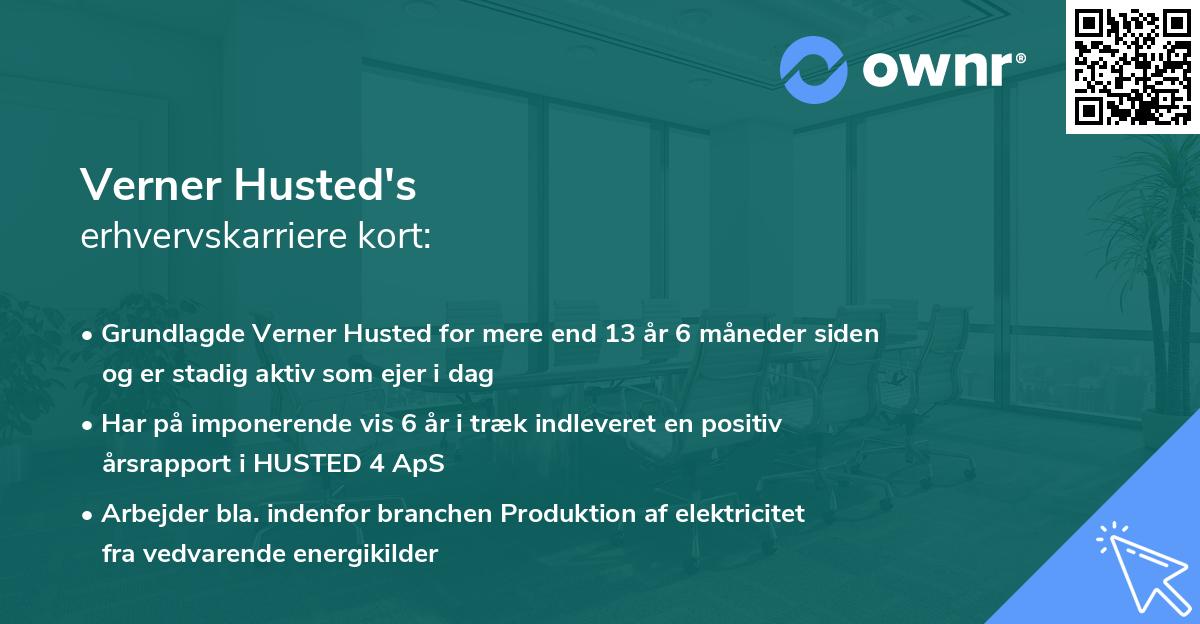 Verner Husted's erhvervskarriere kort