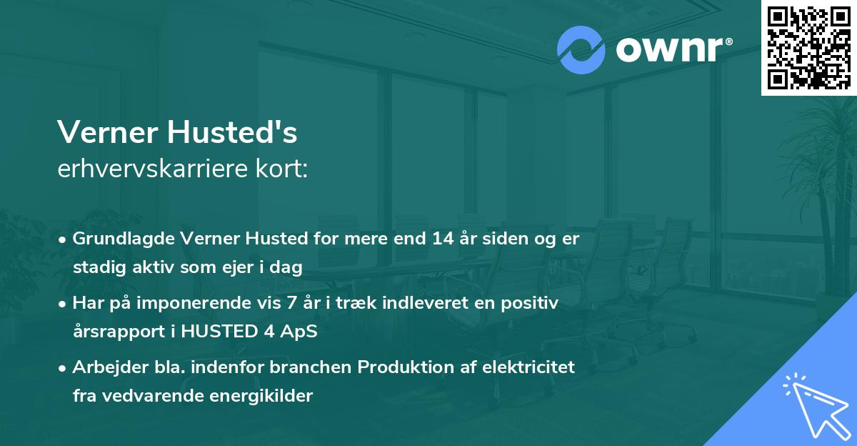 Verner Husted's erhvervskarriere kort