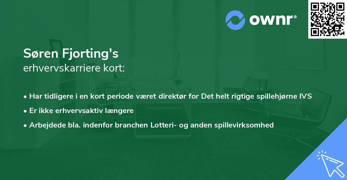 Søren Fjorting's erhvervskarriere kort