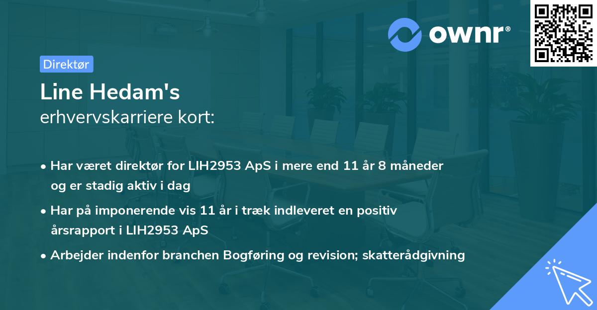 Line Hedam's erhvervskarriere kort
